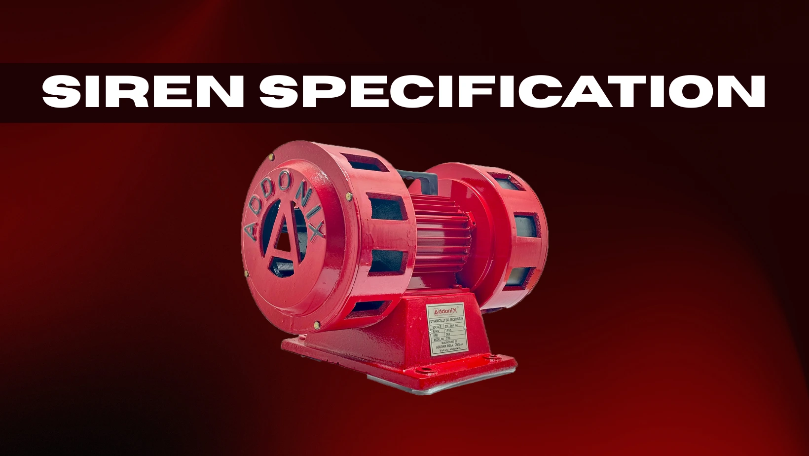 Industrial Siren Specifications Guide